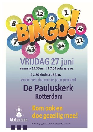 27 juni - Bingoavond Pauluskerk